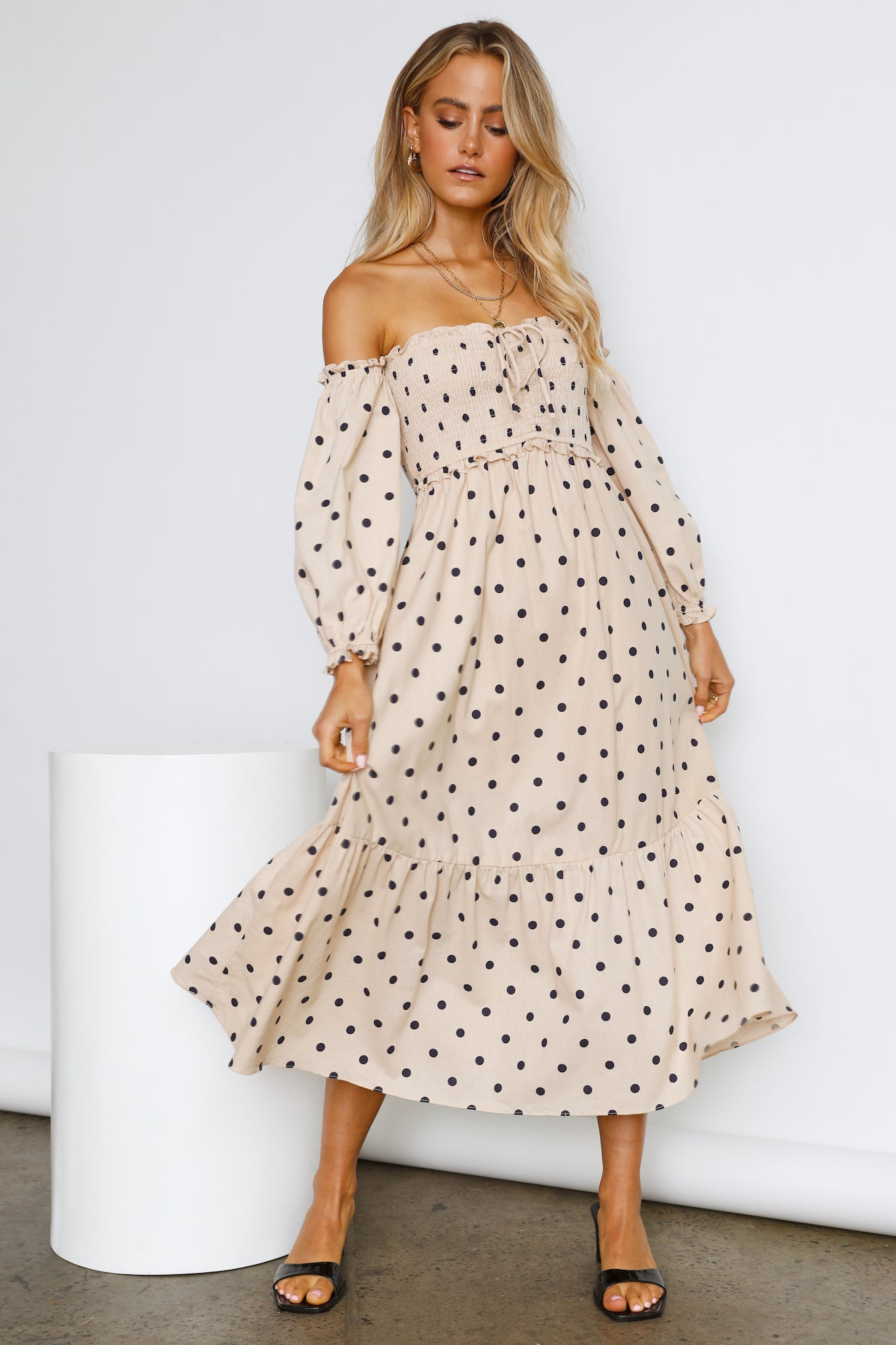 Kiss Me At Sunset Midi Dress Beige