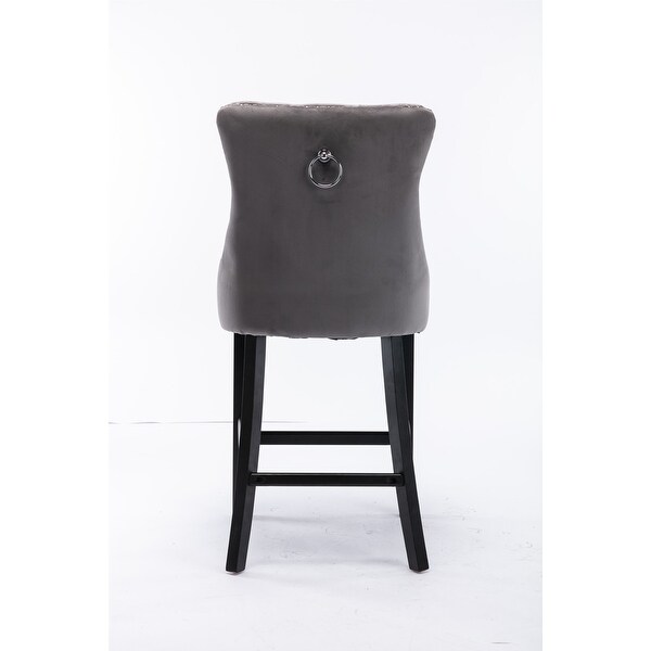 Set of 2 Leisure Style Barstools with Button Tufted Decoration