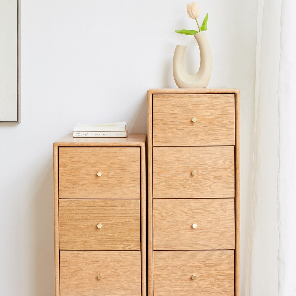 Nestfair Oak Wood Storage Cabinet with Drawers