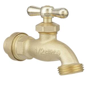 GripWerks 12 in. Push-Fit x 34 in. MHT Brass Hose Bibb Valve P180-8-12