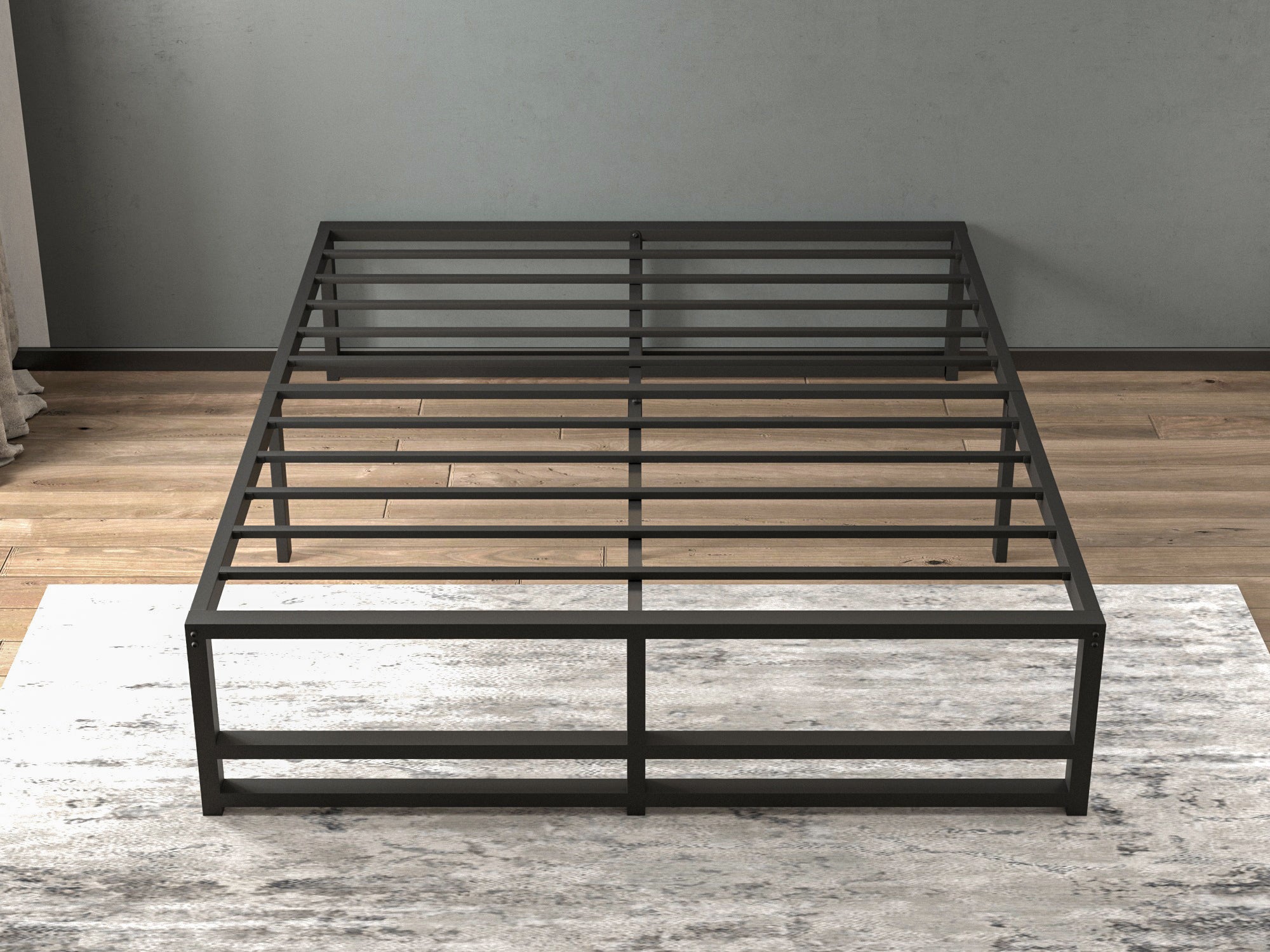 SHA CERLIN Queen Metal Platform Bed Frame with Strong Steel Slats Support and 14'' Sufficient Storage Space