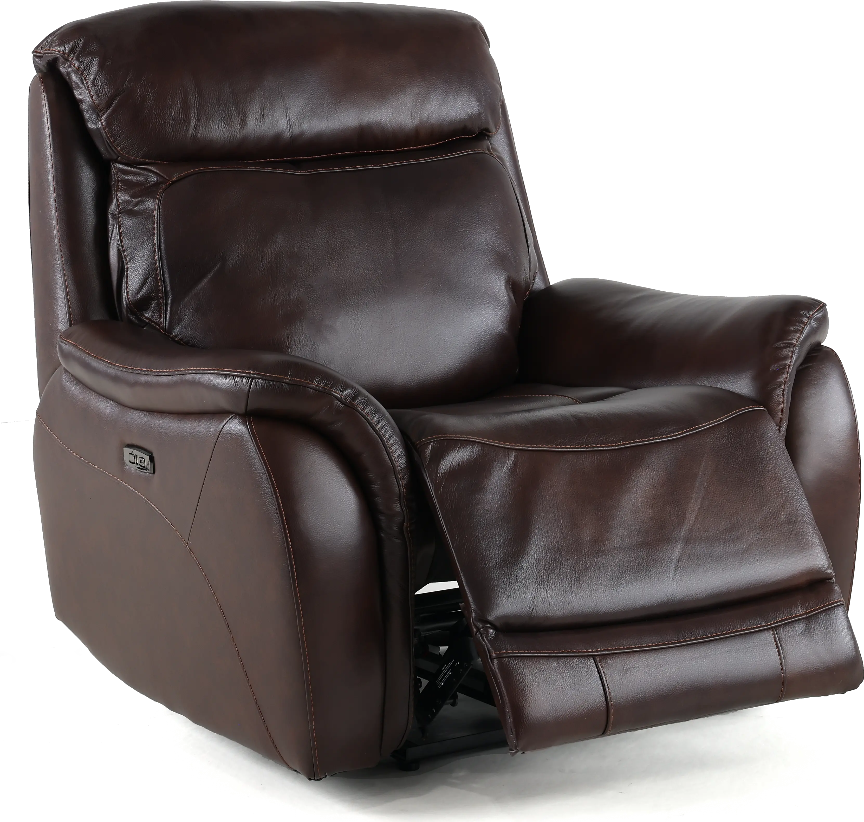 Happy-Happy Brown Leather-Match Power Recliner