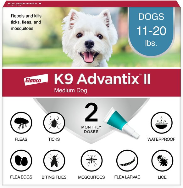 K9 Advantix II Flea and Tick Spot Treatment for Dogs， 11-20 lbs