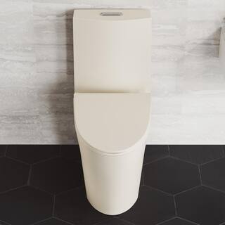 Swiss Madison St. Tropez 1-Piece 1.11.6 GPF Dual Flush Elongated Toilet in Bisque Seat Included SM-1T254BQ