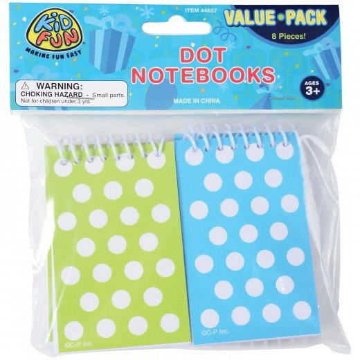 U.S. Toy 4657 Dot Notebooks/8 Pc