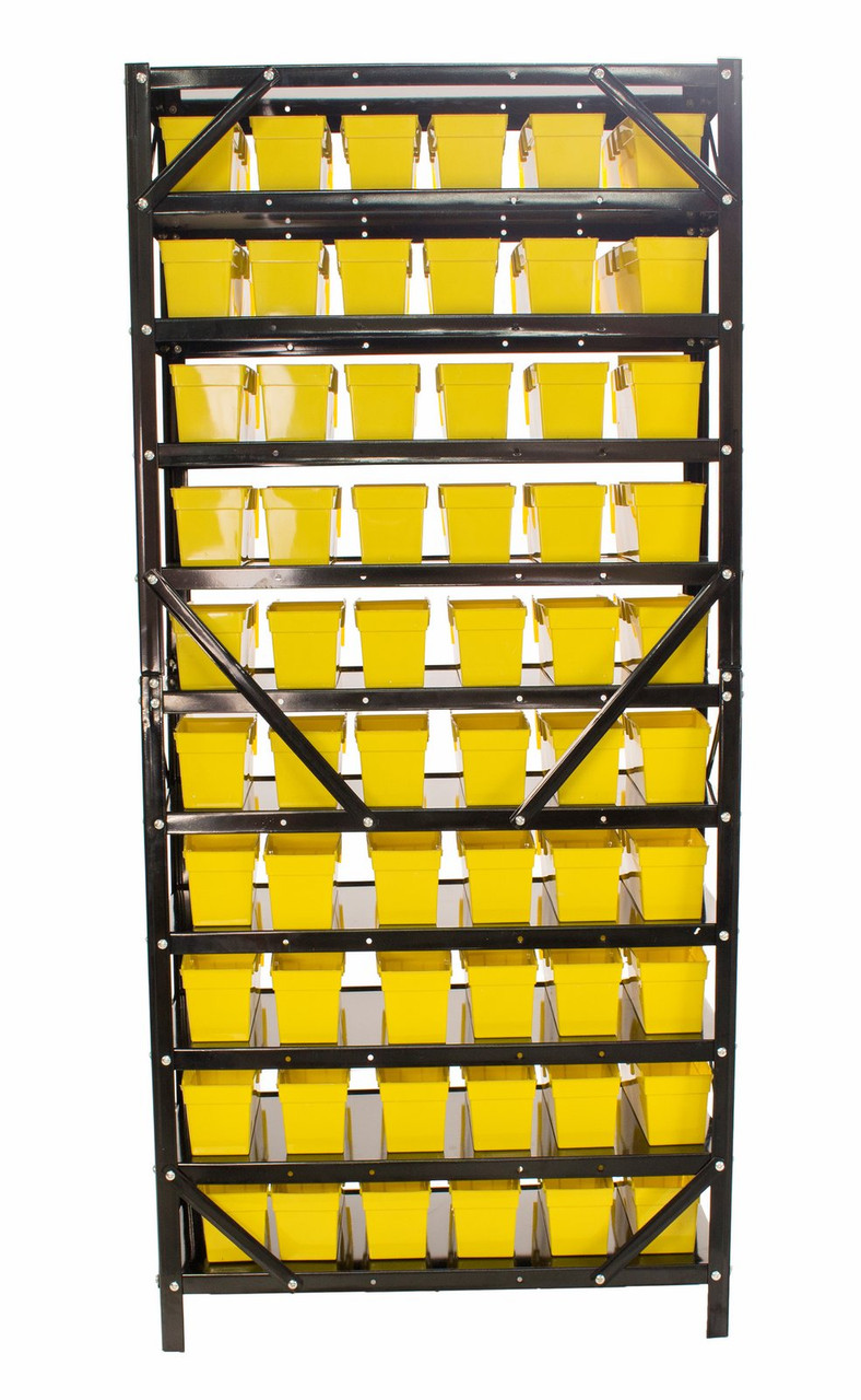 Erie Tools 60 Bin Parts Rack Storage Shop Garage Organizer