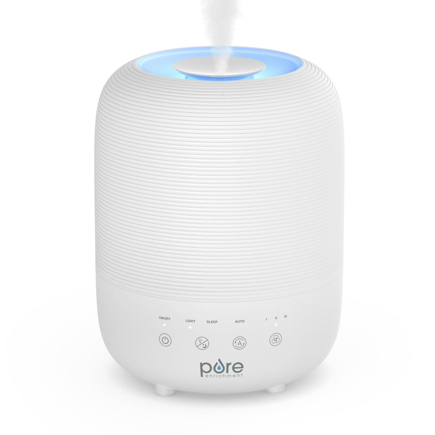 Pure EnrichmentA HUMEa c Sense Top Fill Humidifier -Auto Mode Humidity Sensor， 3 Mist Settings， Patented Magnetic Suspension， Optional Night Light， Optional Aromatherapy， Sleep Mode and Auto Shut-Off