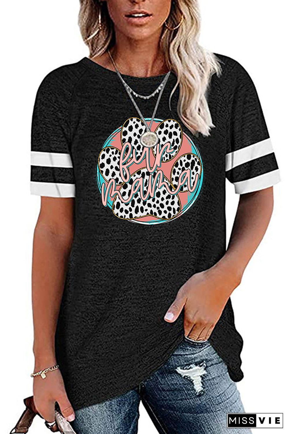 Fur Mama Short Sleeves Graphic Tees Wholesale