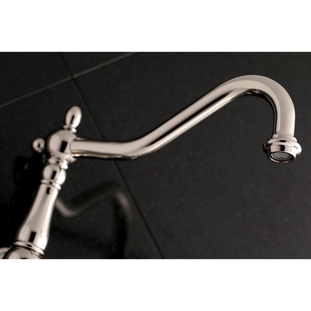 Kingston Brass Heritage 2-Handle Wall Mount Roman Tub Faucet in Polished Nickel HKS1026AX