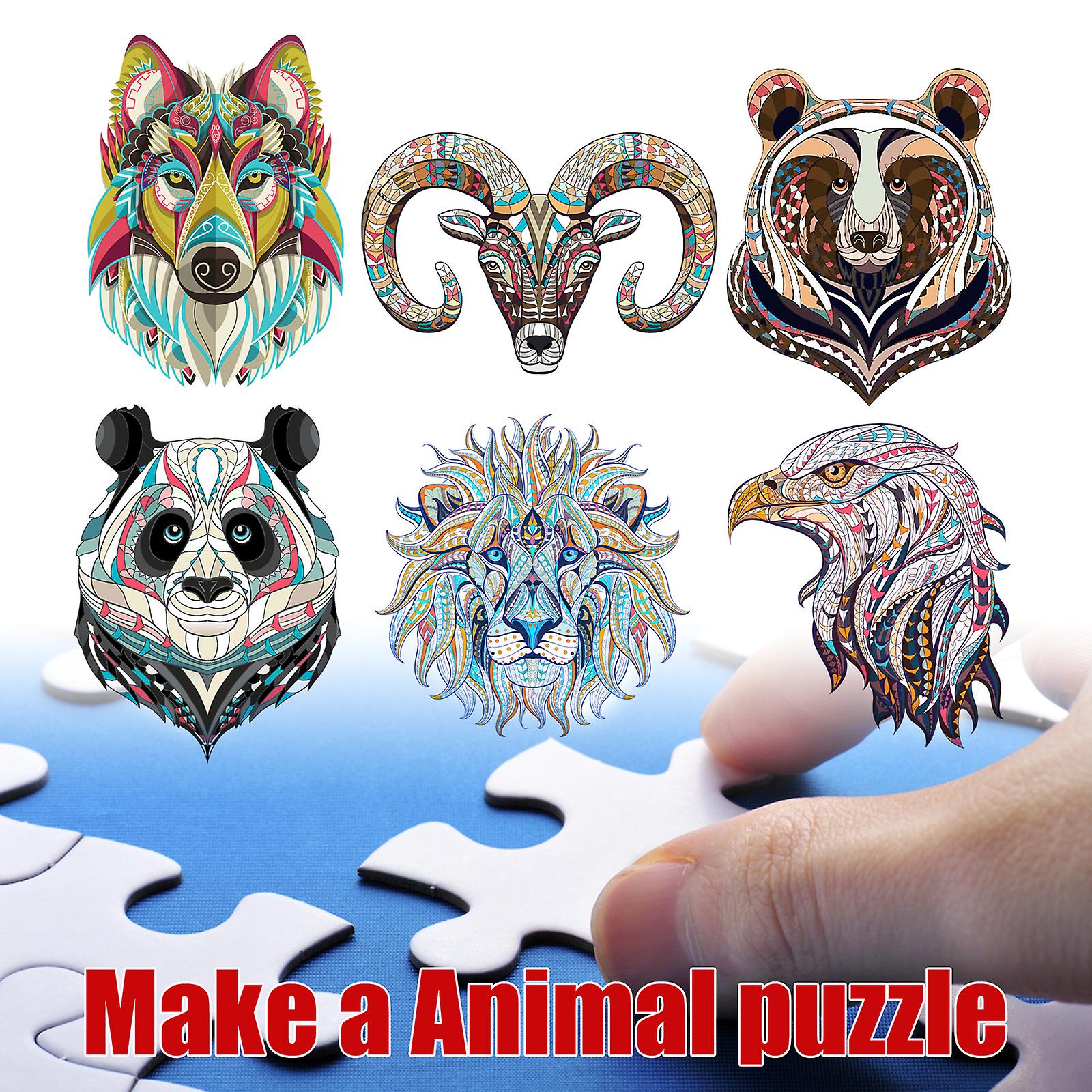 Paper Jigsaw Puzzles Unique Animal Shaped Jigsaw Pieces Brain Game Educational Toy Great Birthday Gift For Adults And Kids Type 4