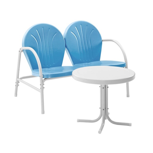 Griffith 2pc Outdoor Conversation Set Sky Blue Crosley