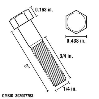 Everbilt 14 in.-20 x 2-12 in. Stainless Steel Hex Bolt (5-Pack) 812250