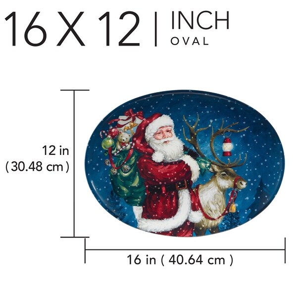 Certified International Santa's Secret Oval Platter 16 x 12