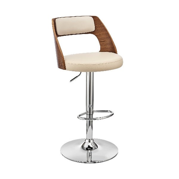 Adjustable Barstool with Open Design Wooden Back - 19 L X 19 W X 44 H Inches