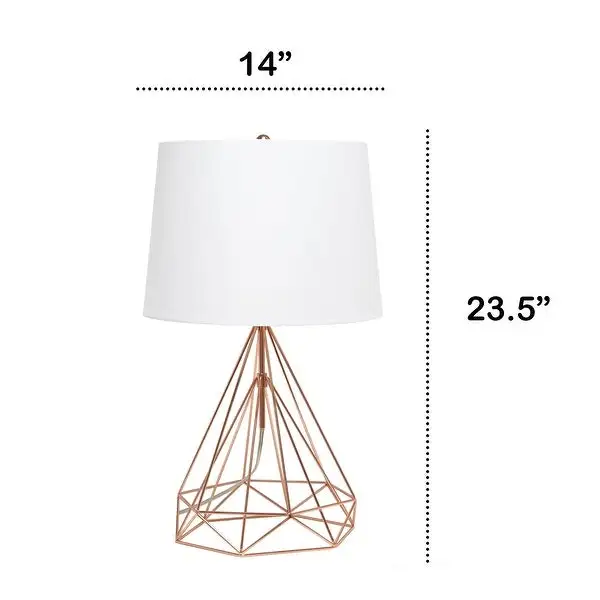 Lalia Home Geometric Wired Table Lamp with Fabric Shade - N/A