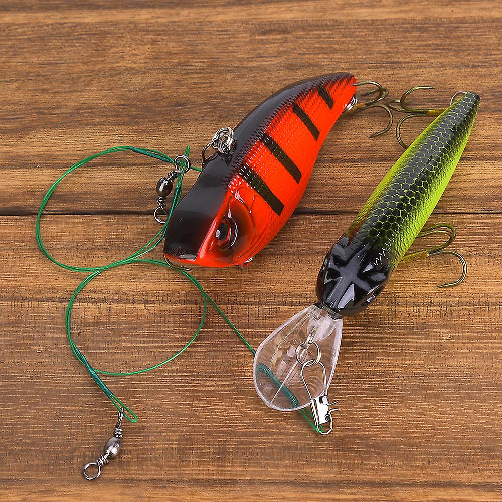 2pcs Hard Bait Fish Lure With Treble Hook Fishing Tackle Lifelike Swimming Posture