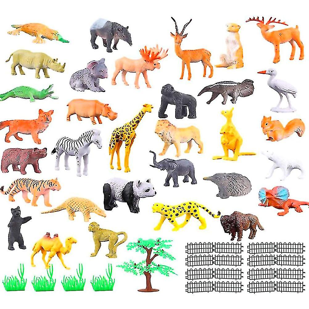 53 pcs Animal Set PVC Animal Animals Figures Toys Mini Jungle Animals Toys Educational Learning Toys Kids Gift