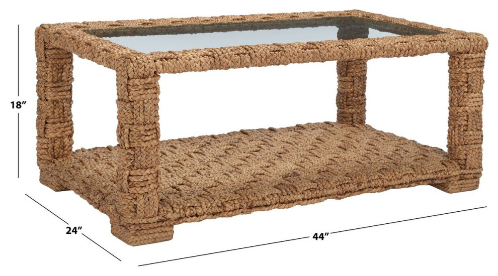 Safavieh Christi Waterhyacinth Coffee Table Natural   Beach Style   Coffee Tables   by Safavieh  Houzz