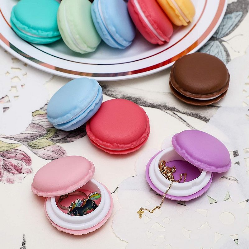 Macaron Storage Containers for Jewelry， Cute Travel Pill Case (1.7 In， 16 Pack)