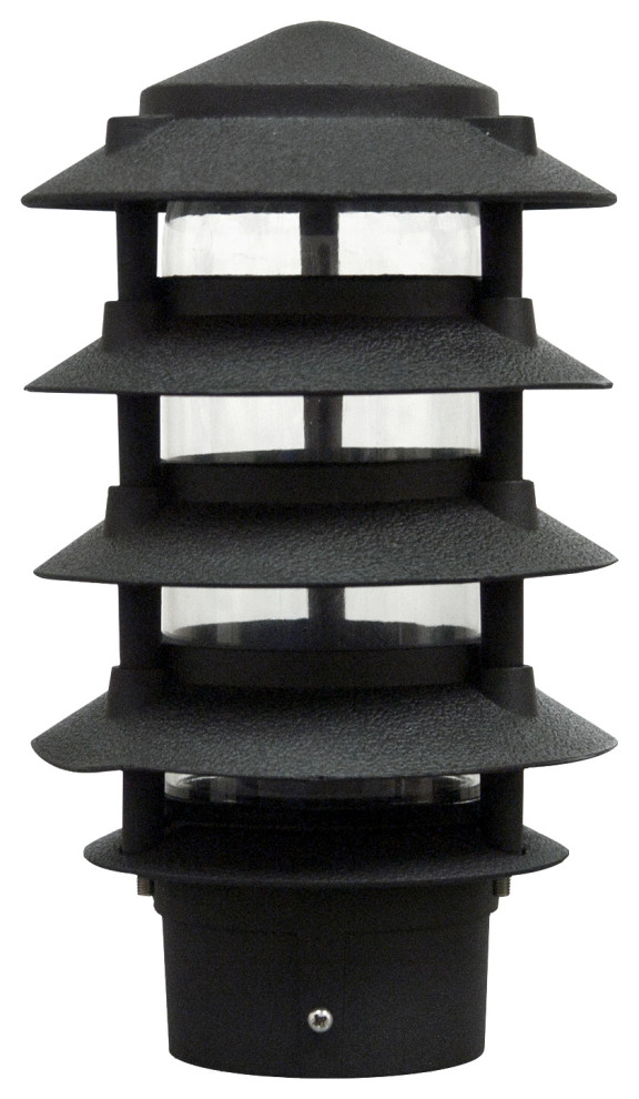 DABMAR D5566 B Cast Aluminum Five Tier Pagoda Light with 3.00 quotBase  Black   Asian   Path Lights   by LIGHTING JUNGLE  Houzz