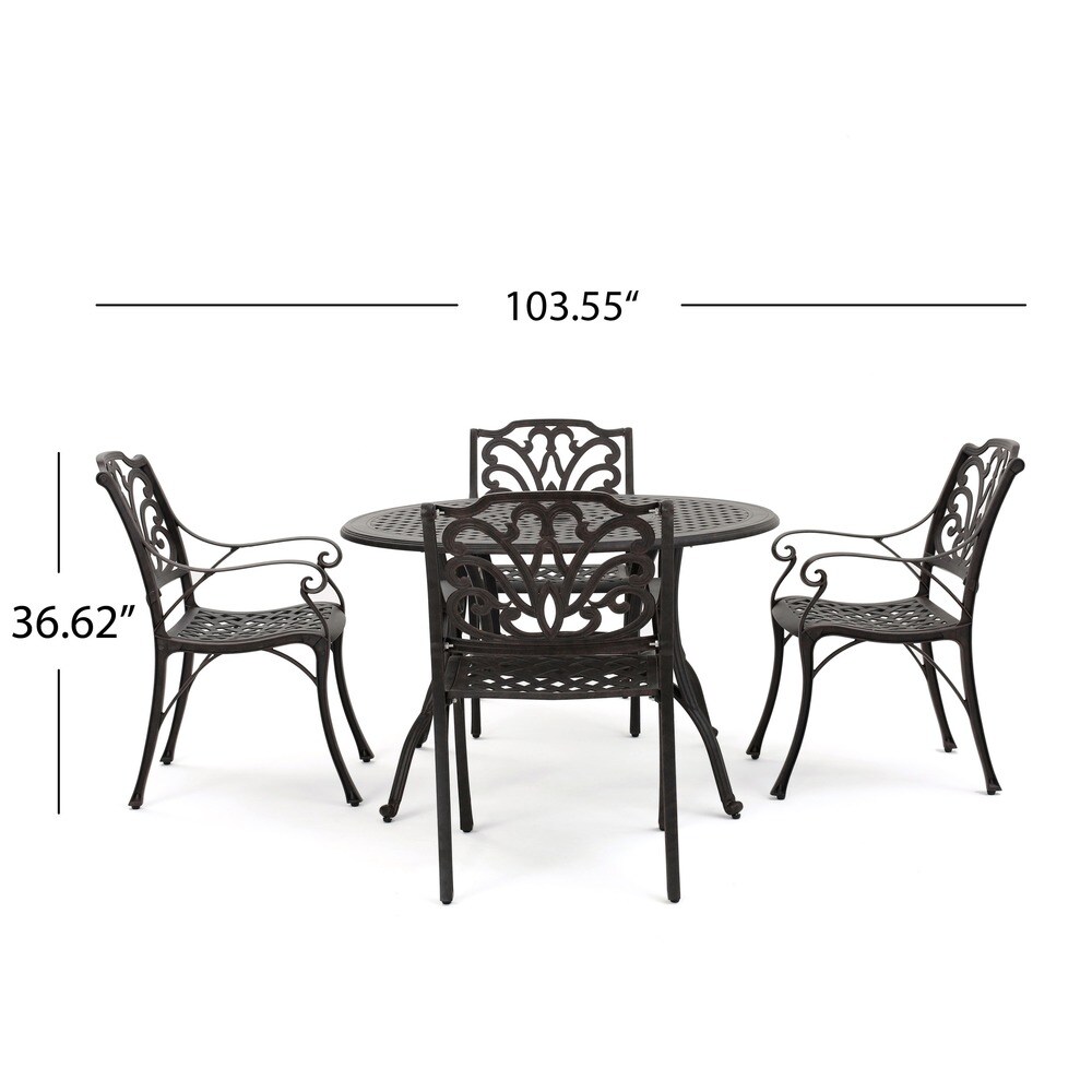 Alfresco Outdoor 5 piece Cast Aluminum Circular Dining Set by Christopher Knight Home