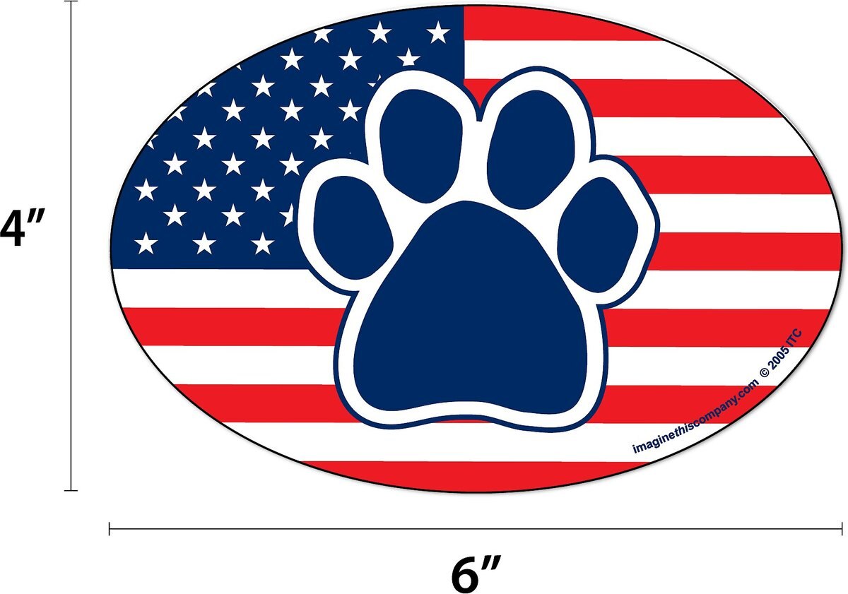 Imagine This Company American Flag Paw Print Magnet