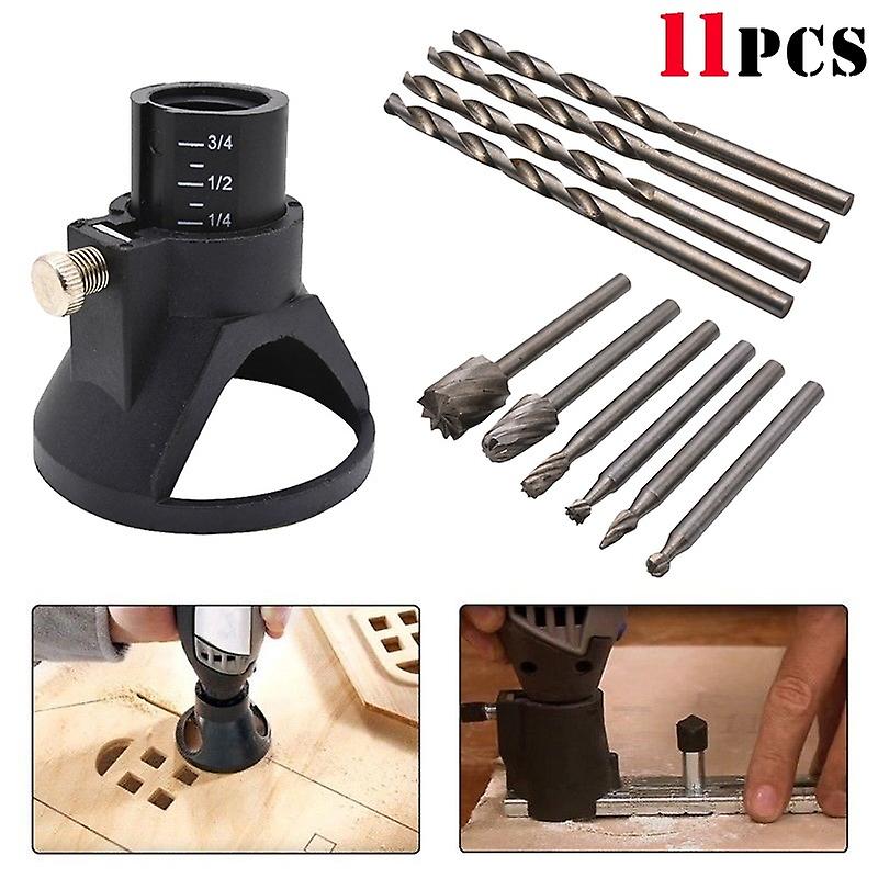 Rotary Multi Tool Cutting Guide Hss Router Drill Bits Set Attachment Kit For Dremel