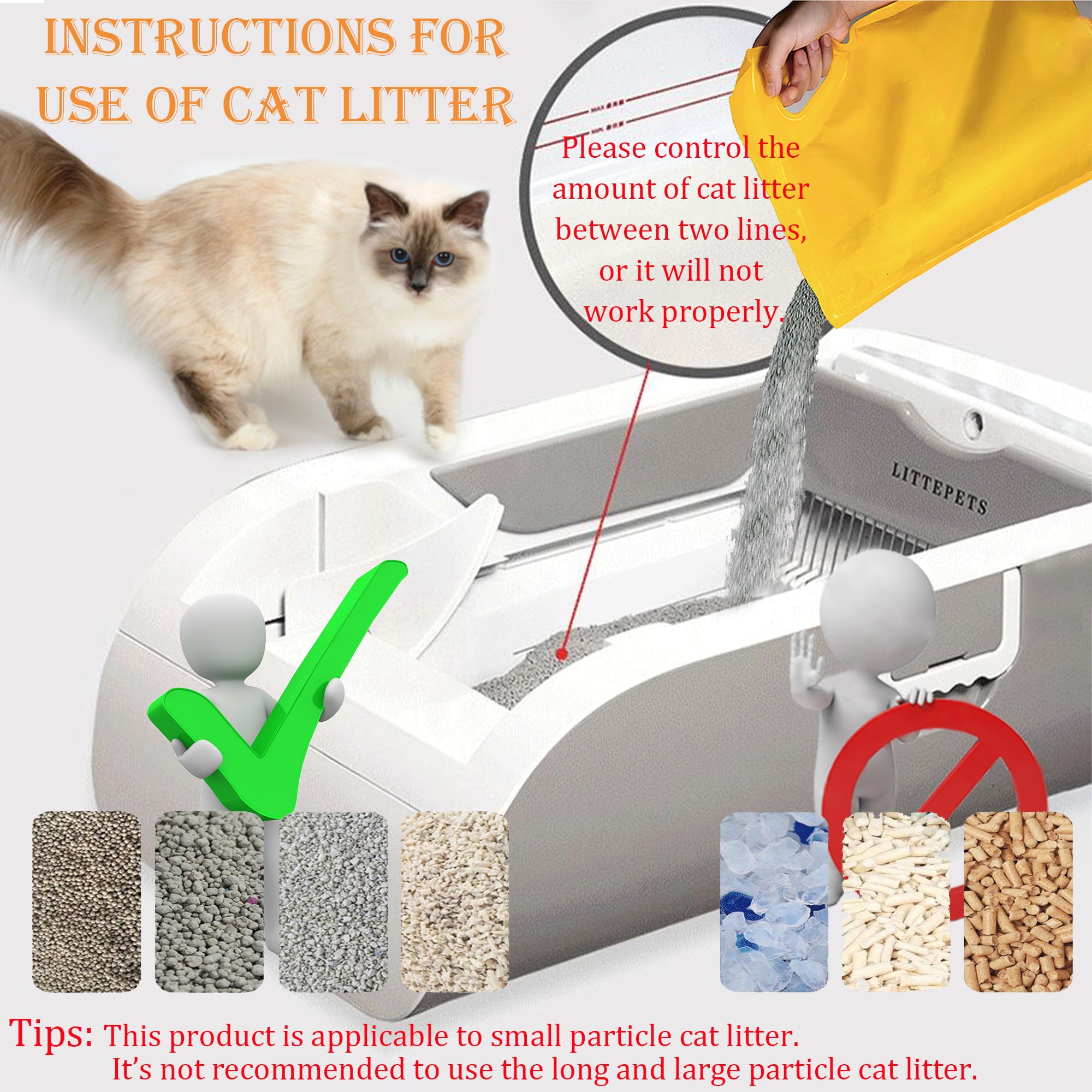 Suhaco Self-cleaning Cat Litter Box Smart Automatic Cat Litter Box Intelligent Sensing Anti-pinch No Scooping Odor Removal APP Control with Hood and Litter Mat