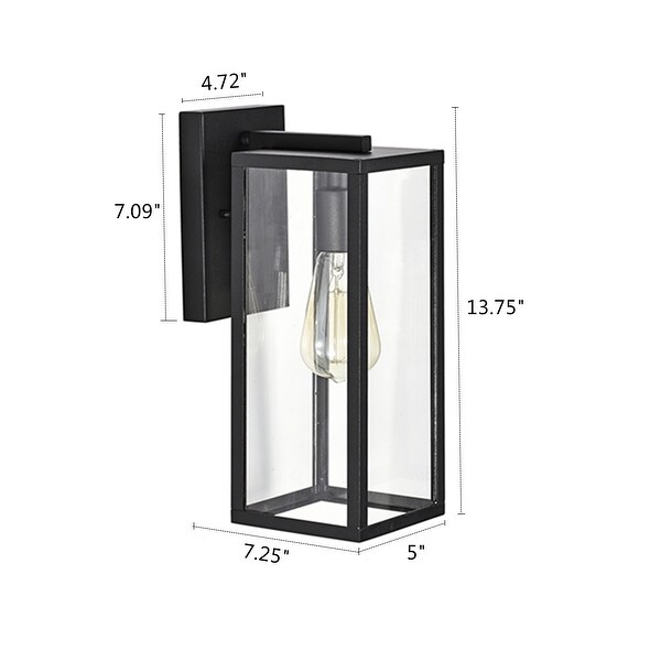 Large 1 Light Transparent Glass Outdoor Wall Lantern in Black - 13.75*5*7.25 Shopping - The Best Deals on Outdoor Wall Lanterns | 38833545