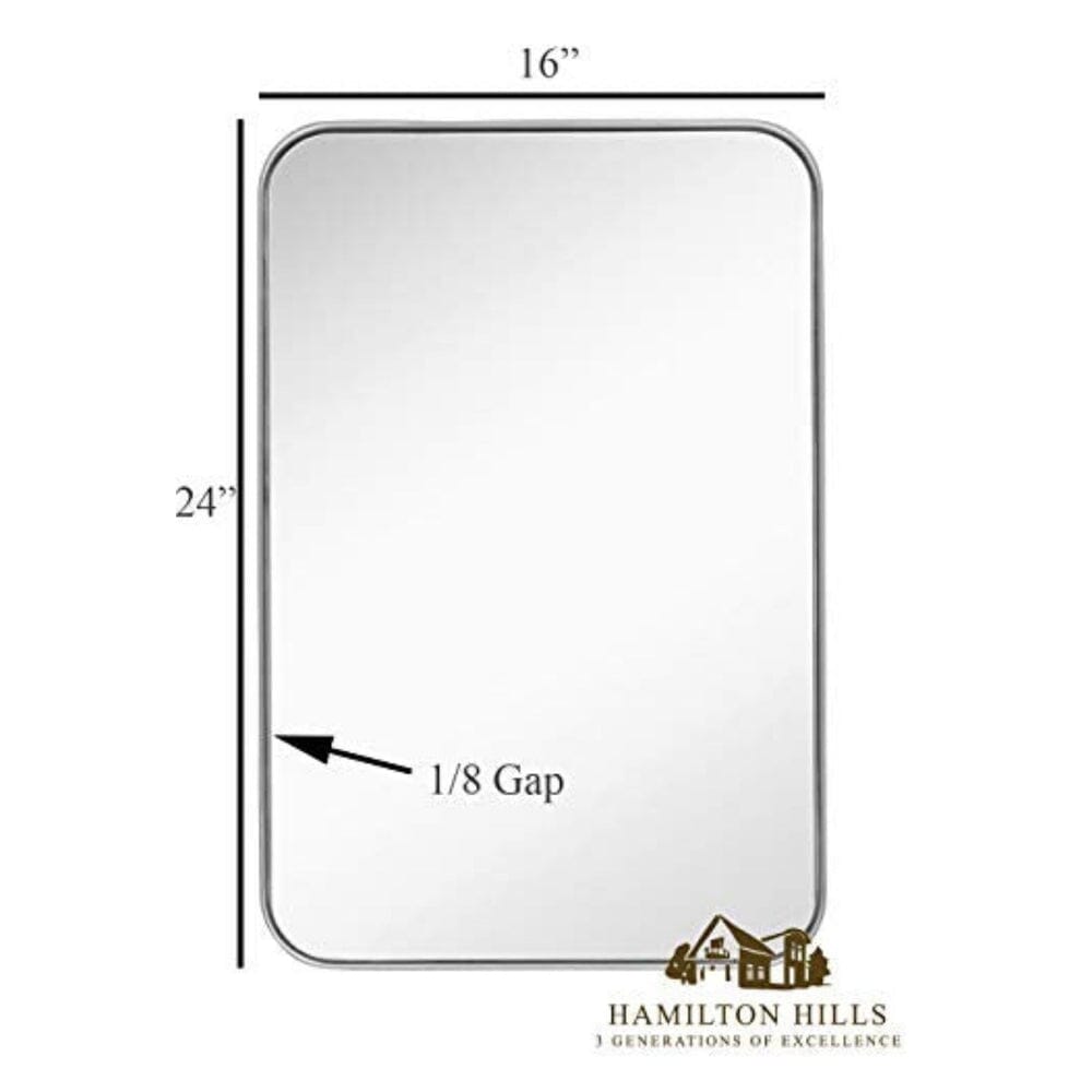 Contemporary Brushed Metal Wall Mirror (16