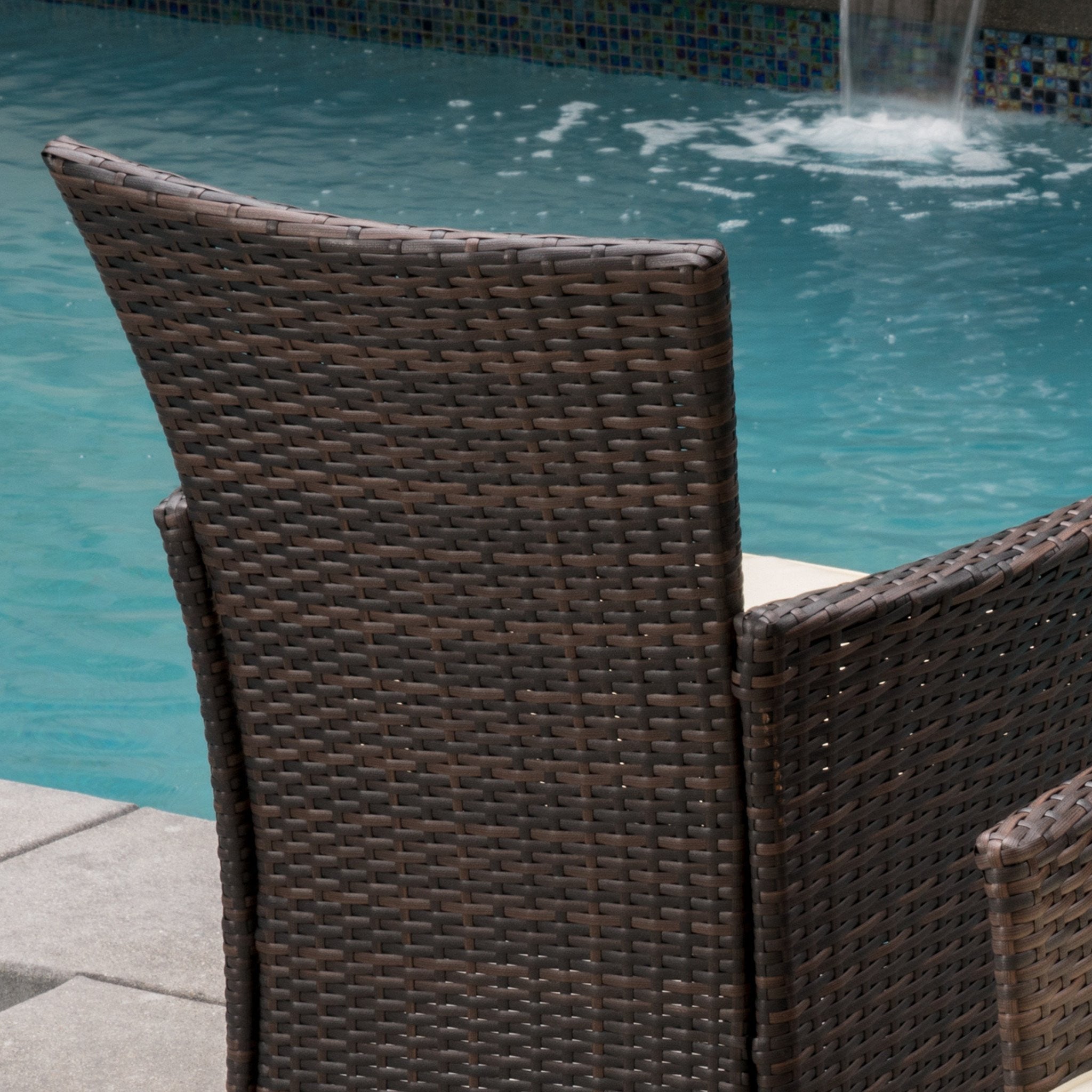 Clementine Outdoor Multibrown PE Wicker Dining Chairs (Set of 2)