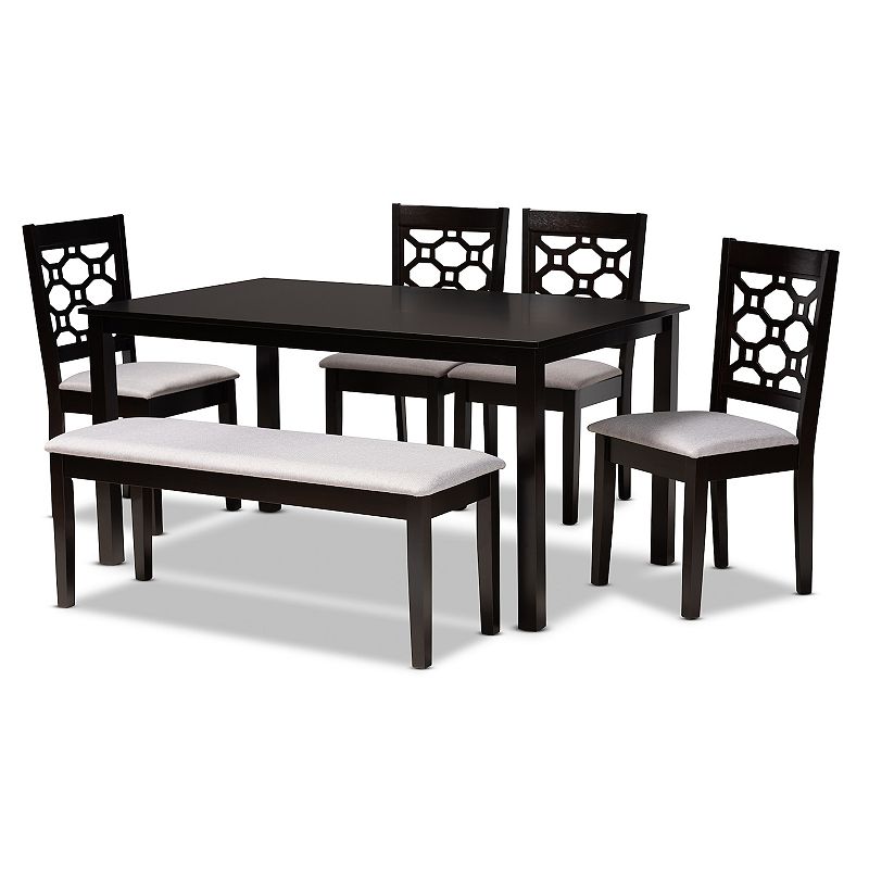 Baxton Studio Gabriel Dining Table and Chair 6-piece Set