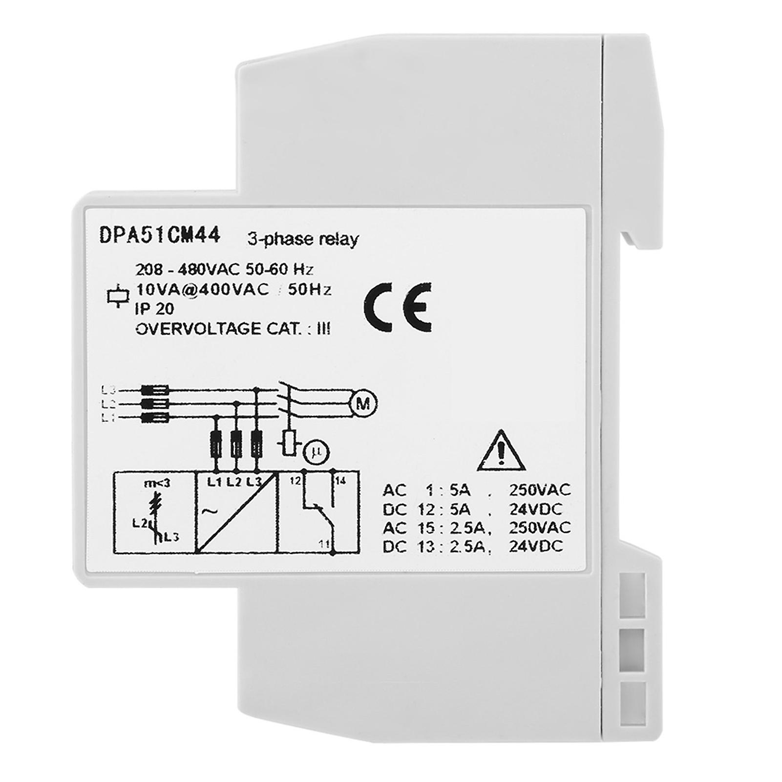 Dpa51cm44 3-phase Monitoring Relay Phase Sequence Protector 208-480vac