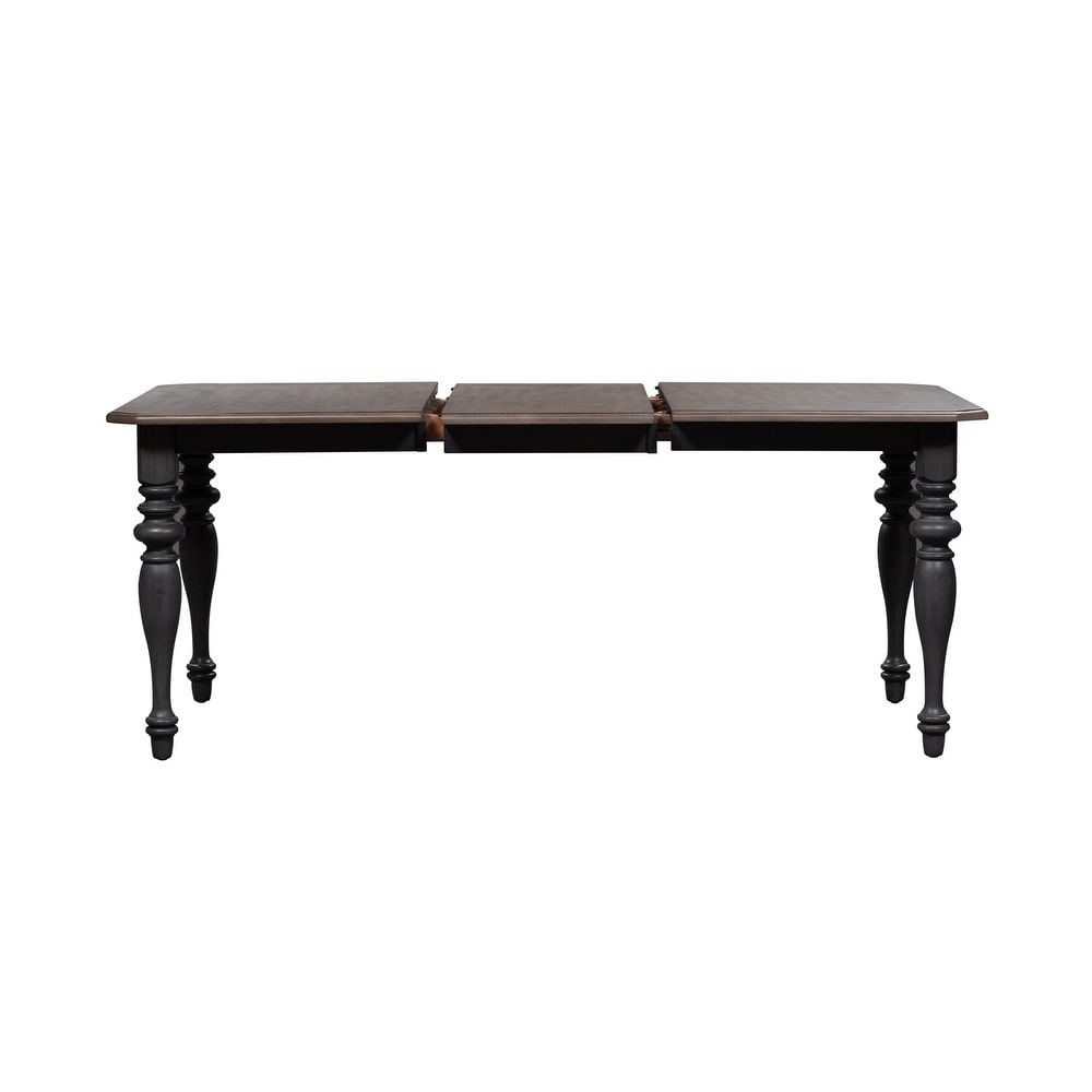 Ocean Isle Slate and Weathered Pine Rectangular Leg Table