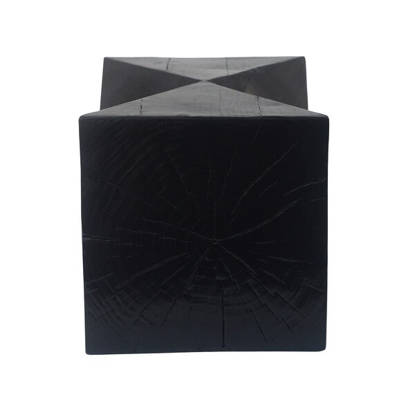 Prismatic Grain Indoor Outdoor Black Lightweight Concrete Side Table