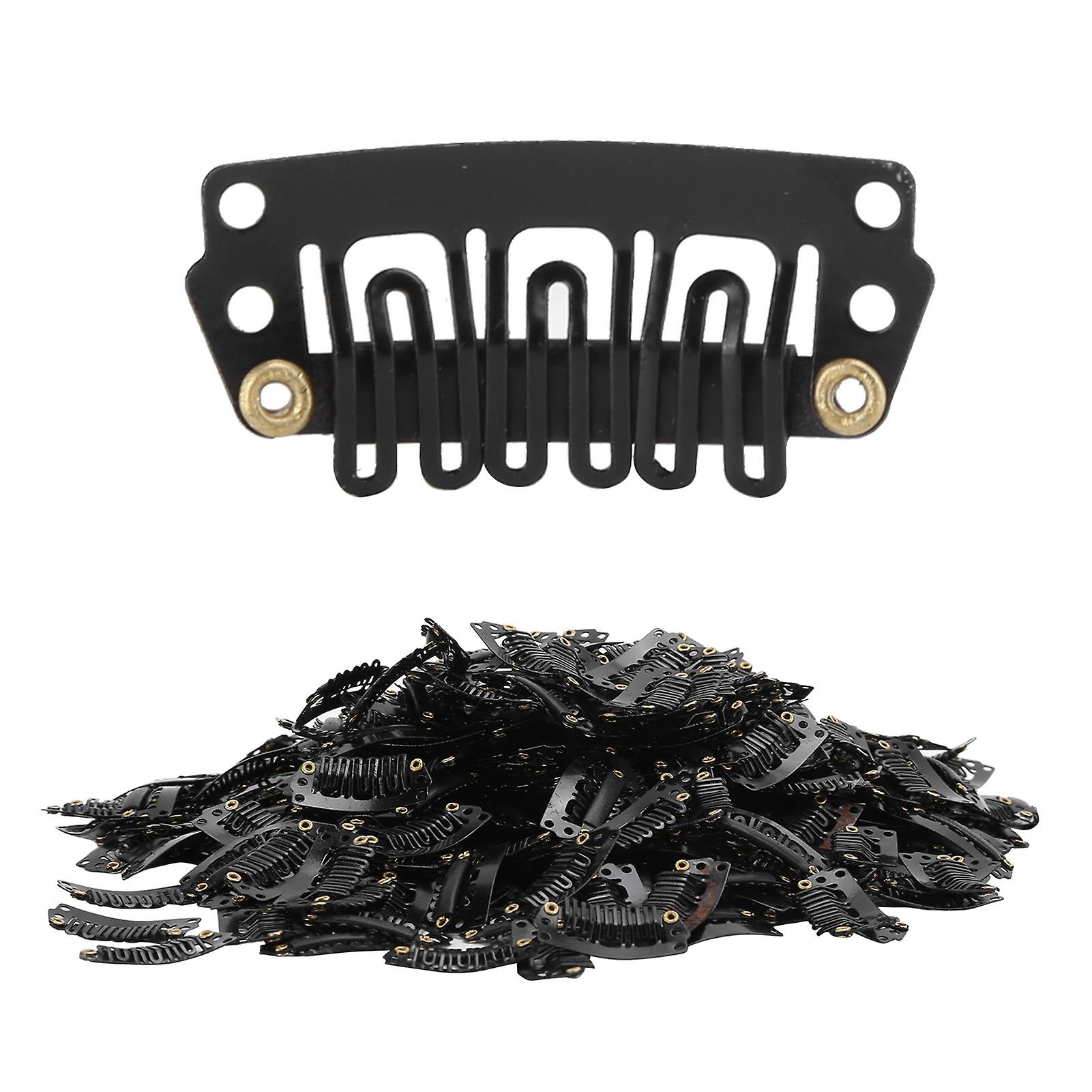 1000pcs / Bag 2.8u Hair Clips Iron Snap Clips Hair Extensions Wigs Hair Clip Accessories (black)