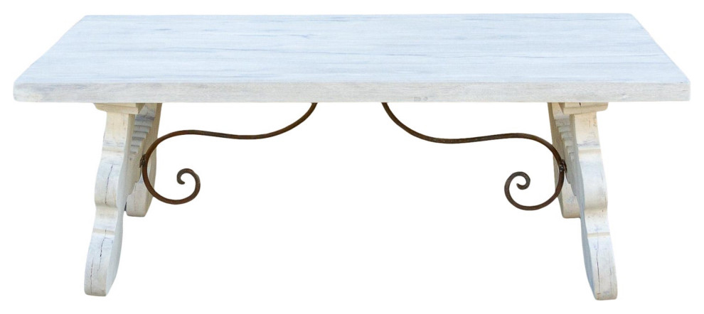 Bleached White Spanish Tavernera Coffee Table   French Country   Coffee Tables   by De cor  Houzz