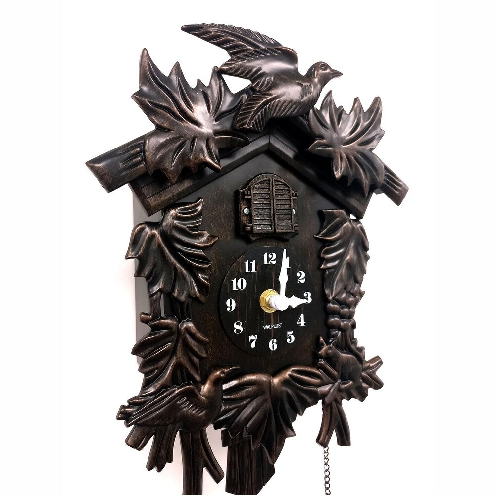 Walplus Classic Antique Style Cuckoo Wall Clock Bird Pendulum Home Décor