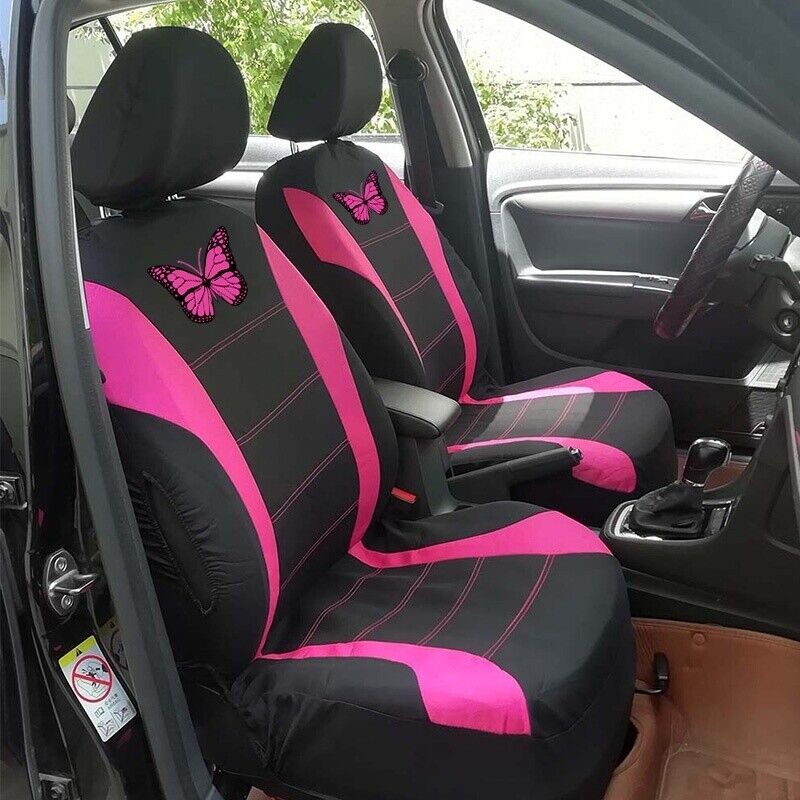 Butterfly Car Seat Covers Universal Car Seat Cover Car Seat Protection Covers Women Car Interior Accessories (Rose red)