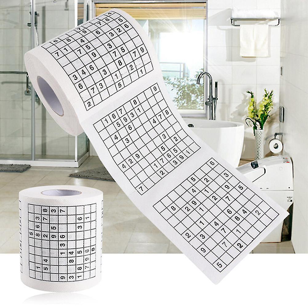 Wood Pulp Material Novelty Funny Number Sudoku Printed Bath Funny Toilet Paper