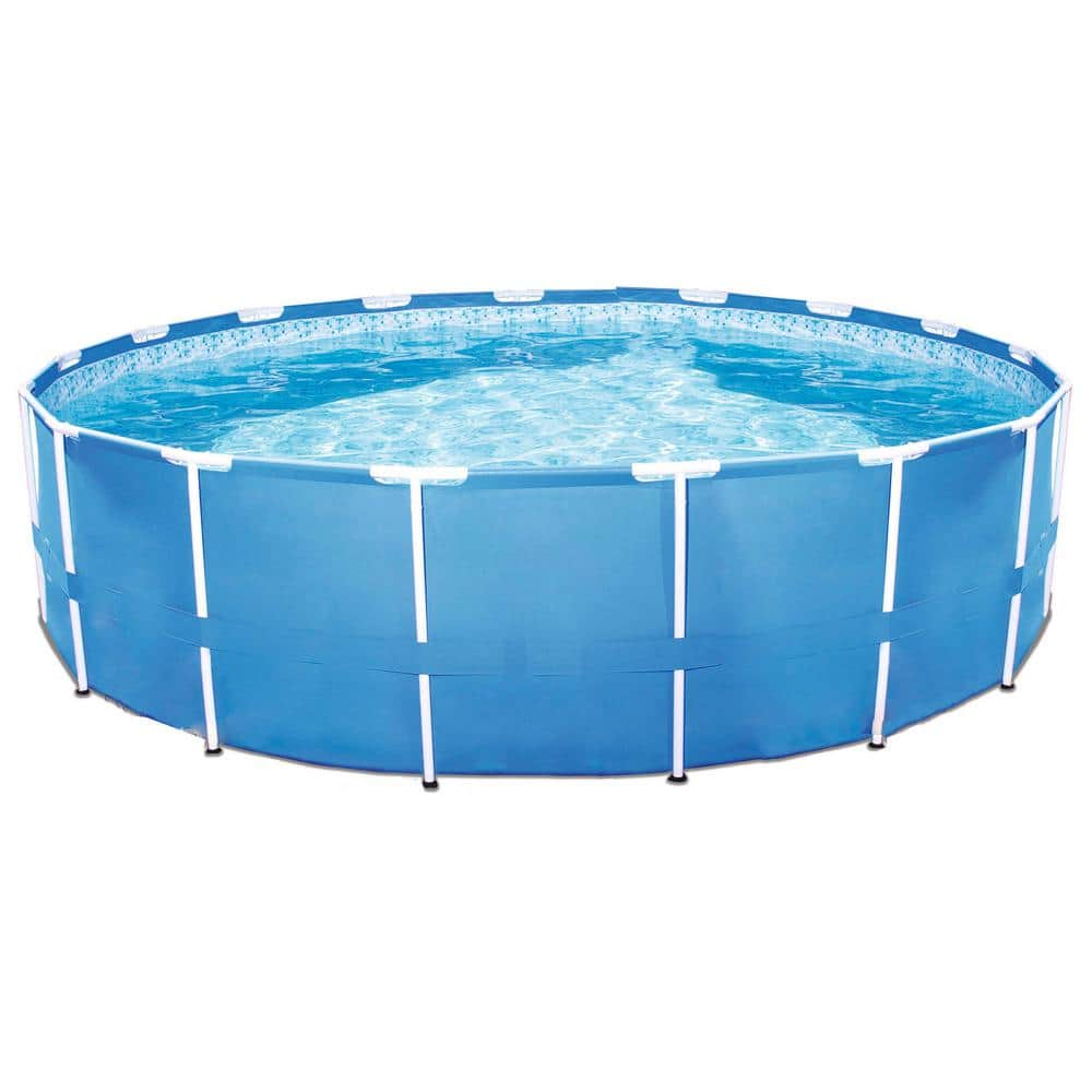 Bestway 12 ft. x 30 in. D Steel Pro Round Above Ground Pool with Steel Metal Frame 56417E-BW + 28031E