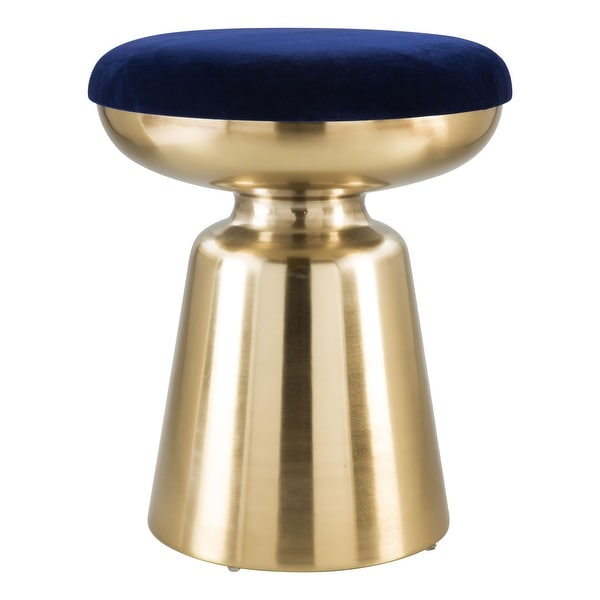 Juniper Side Stool Blue and Gold - Blue， Gold - 15.7