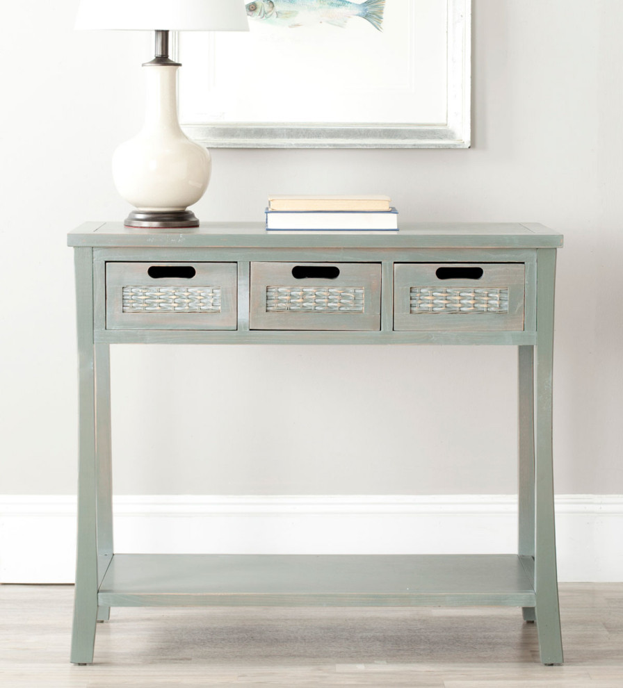 Mattie 3 Drawer Console French Grey   Modern   Console Tables   by Virgil Stanis Design  Houzz