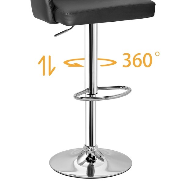 Javlergo Set of 4 Bar Stools Adjustable Counter Height Swivel Barstools with Back and Armrest