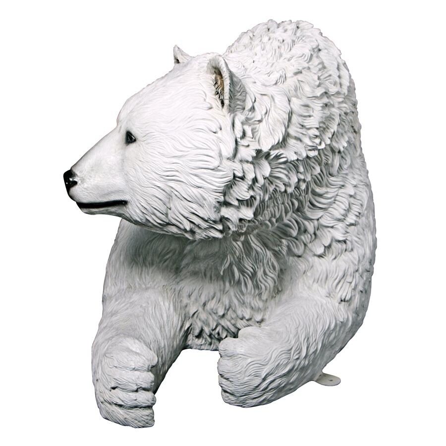 Design Toscano Winter Polar Bear Bench Christmas Sculpture