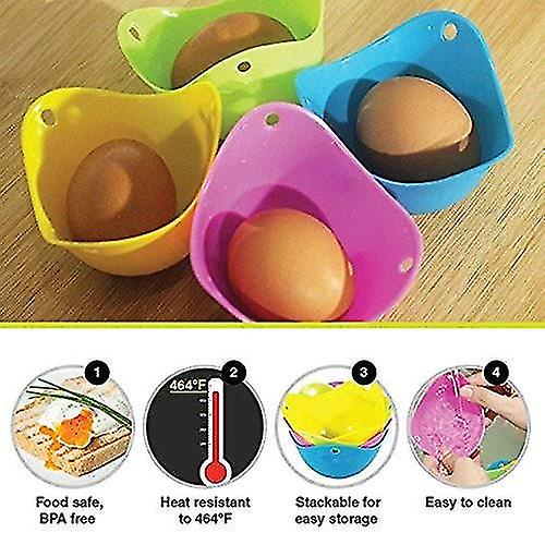 Silicone Egg Poacher Cups  Set Of 6 Cooking Perfect Poached Eggs