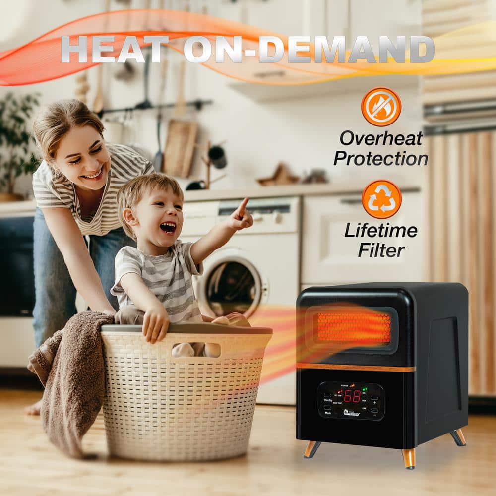 Dr Infrared Heater Dual Heating Hybrid Space Heater 1500Watt with Remote More Heat