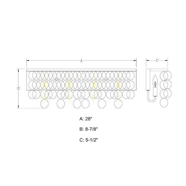 Vaxcel Elsa 4 Light Vanity Satin Nickel