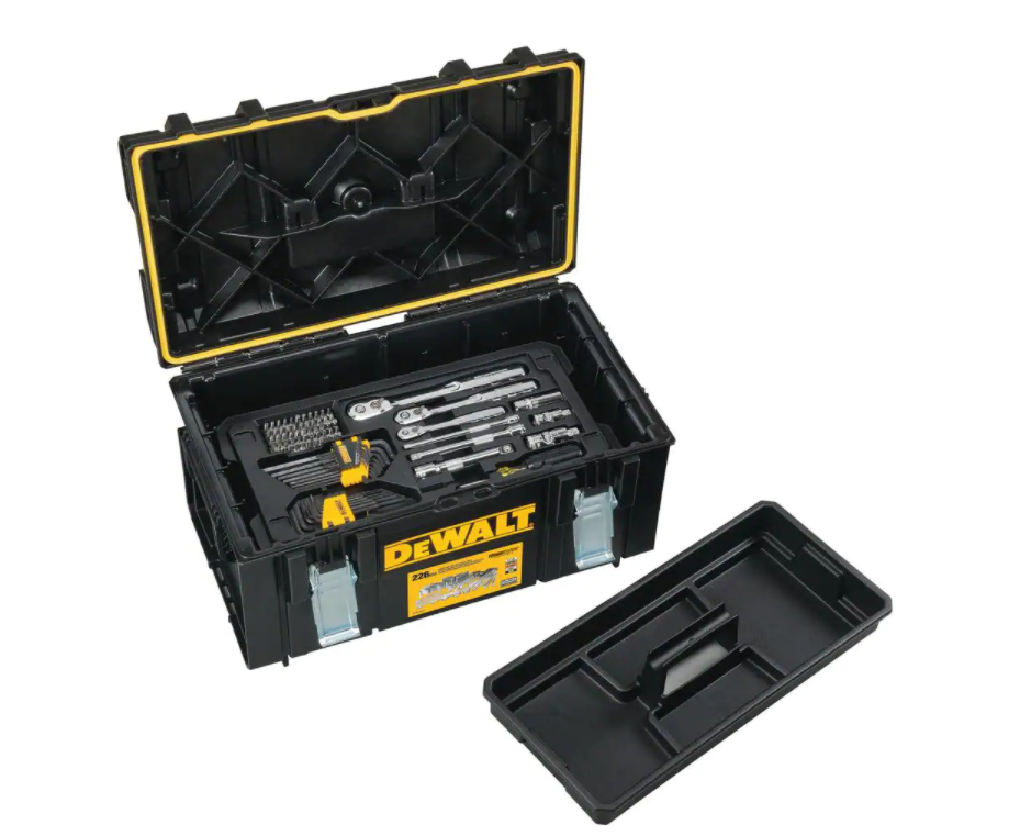 DEWALT DWMT45226H Mechanics Tool Set (226-Piece) with TOUGHSYSTEM 22 in. Medium Tool Box