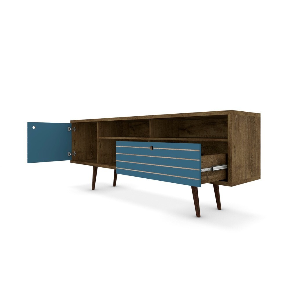 Manhattan Comfort Liberty 70.86 In. Mid Century Modern Media Cabinet Console